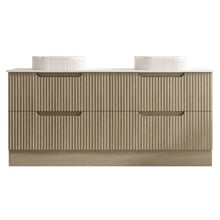 Lilinoe 1800mm Natural Oak Freestanding Double Vanity with Stone Countertop